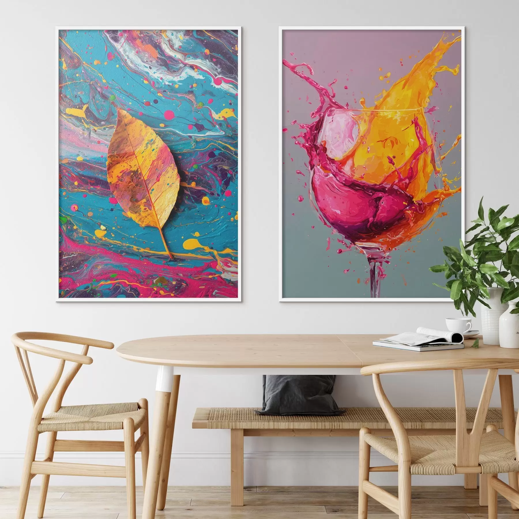 carta da parati Astrazione espressiva con elementi della natura e bevande nr. d00570