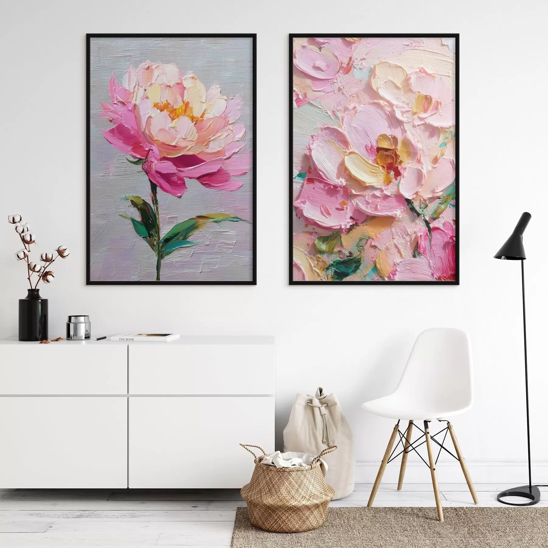 carta da parati Arte moderna con fiori rosa in tecnica volumetrica nr. d00572