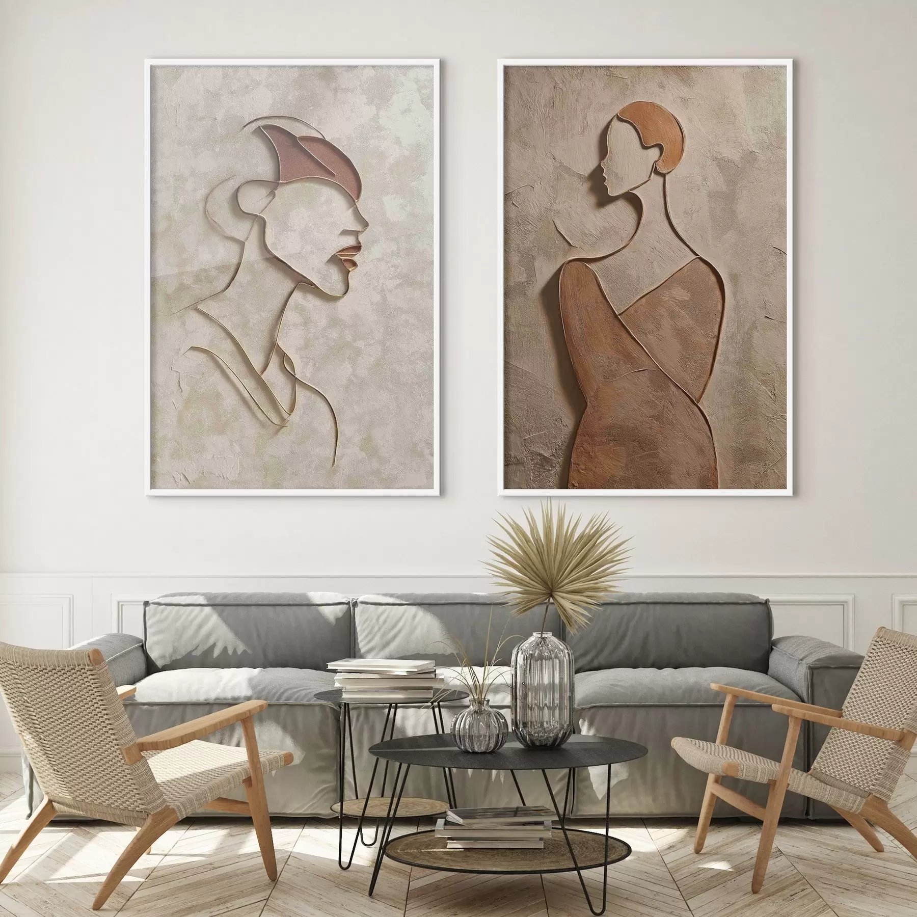 carta da parati Sagome in rilievo di persone in stile minimalista nr. d00596