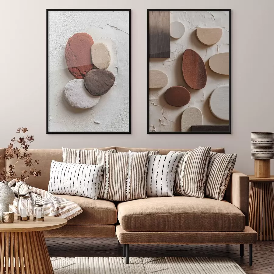 carta da parati Composizioni astratte con forme geometriche volumetriche su sfondo texturizzato nr. d00597