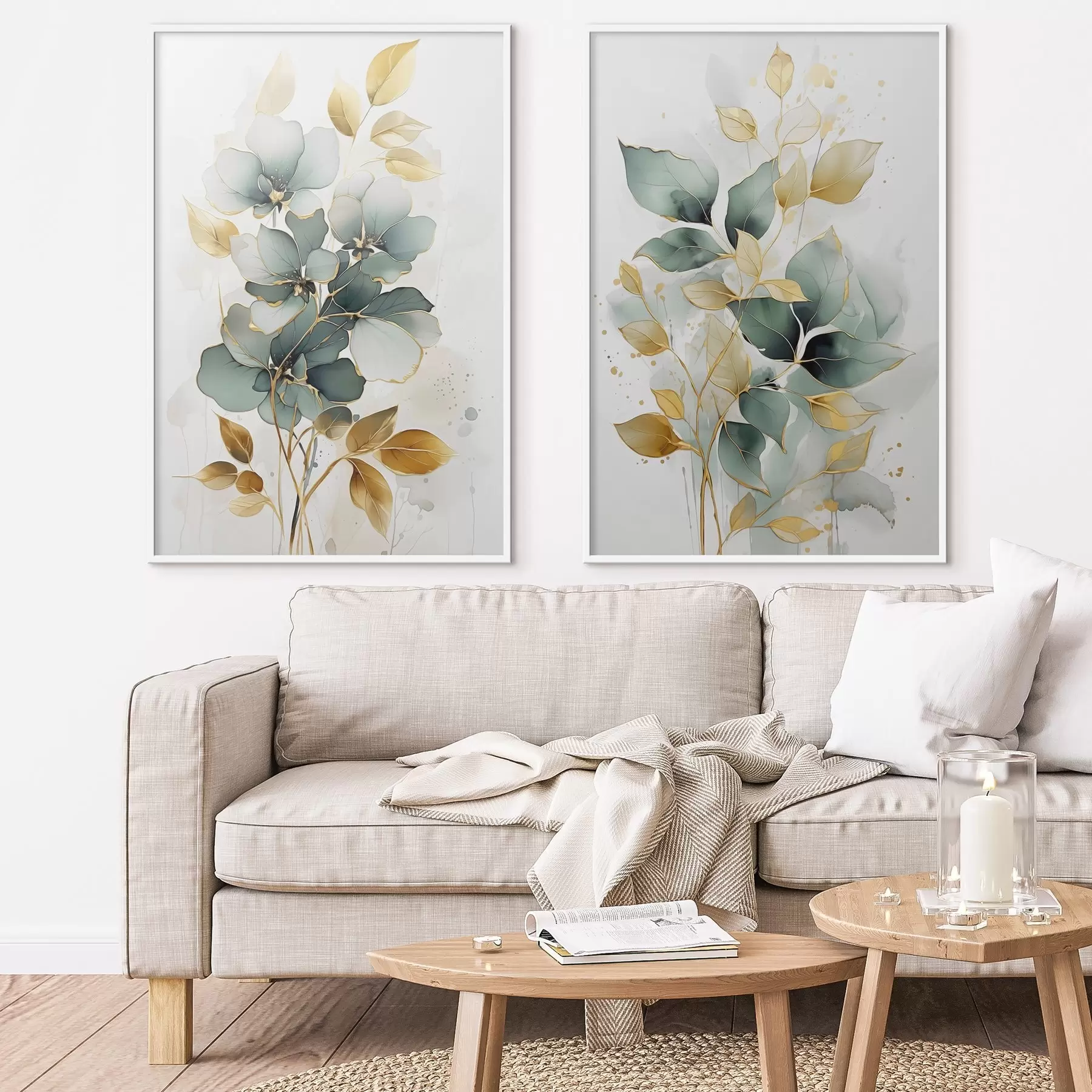 carta da parati Rami astratti con foglie nr. d00610