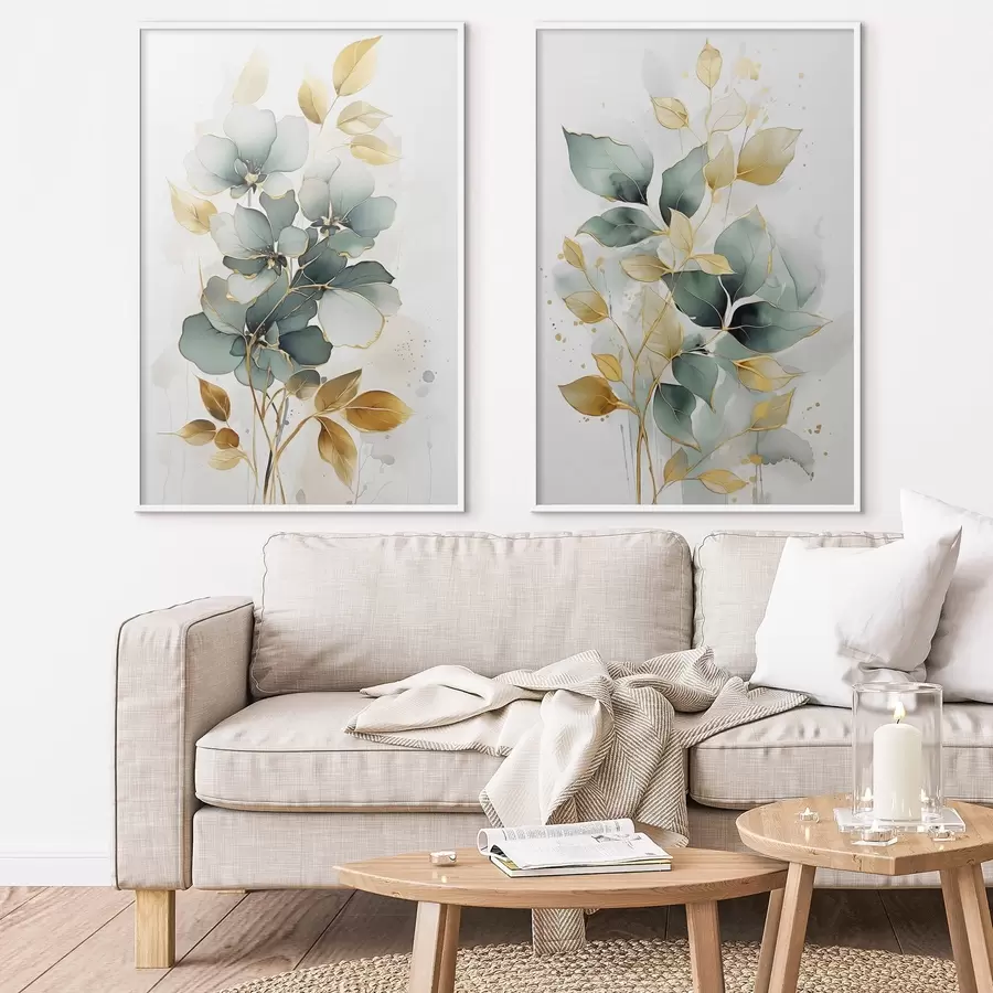 carta da parati Rami astratti con foglie nr. d00610