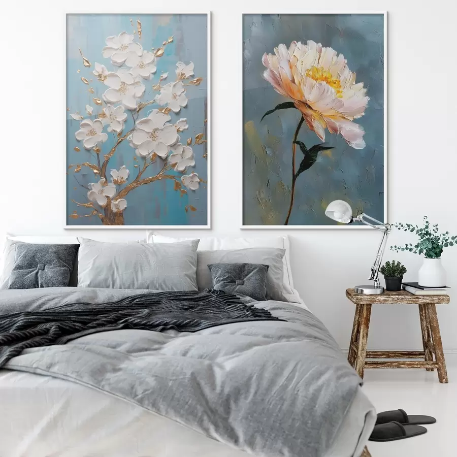 carta da parati Ramo fiorito e peonia: composizione in rilievo nr. d00637