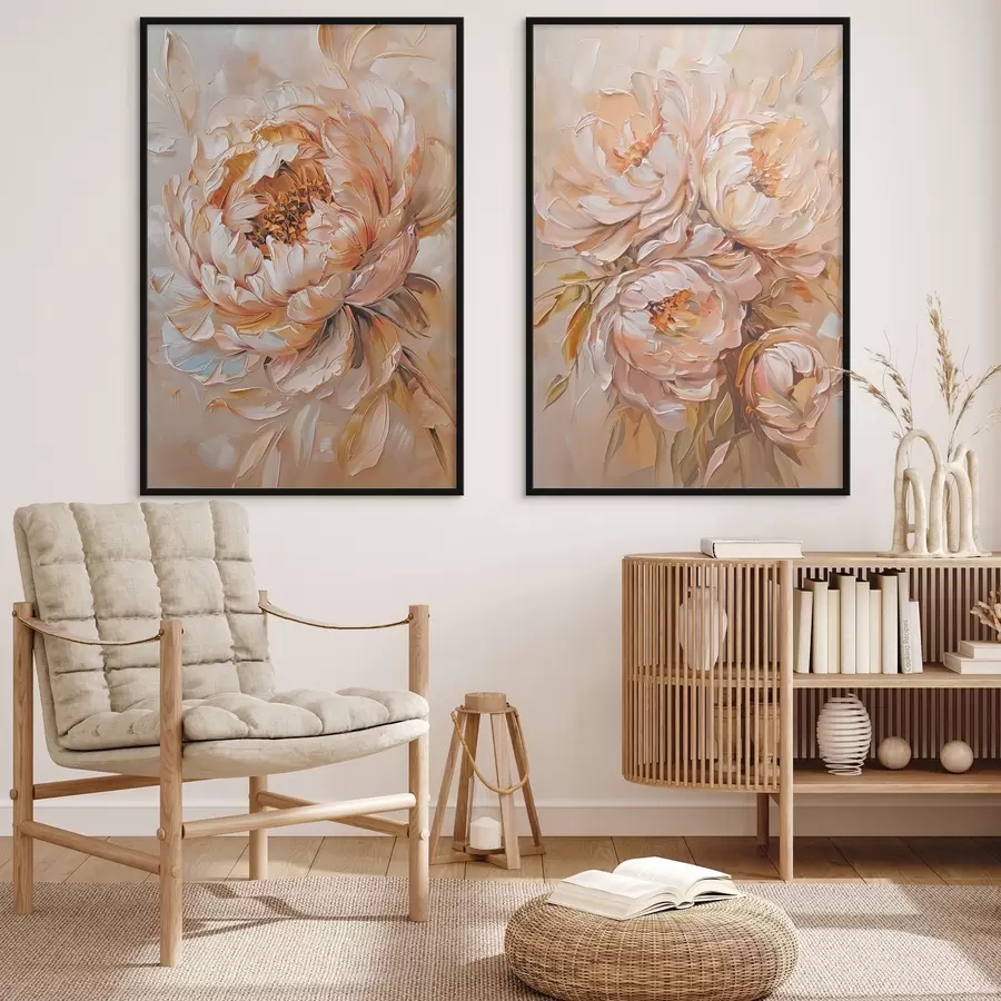 carta da parati Delicate peonie astratte nr. d00673