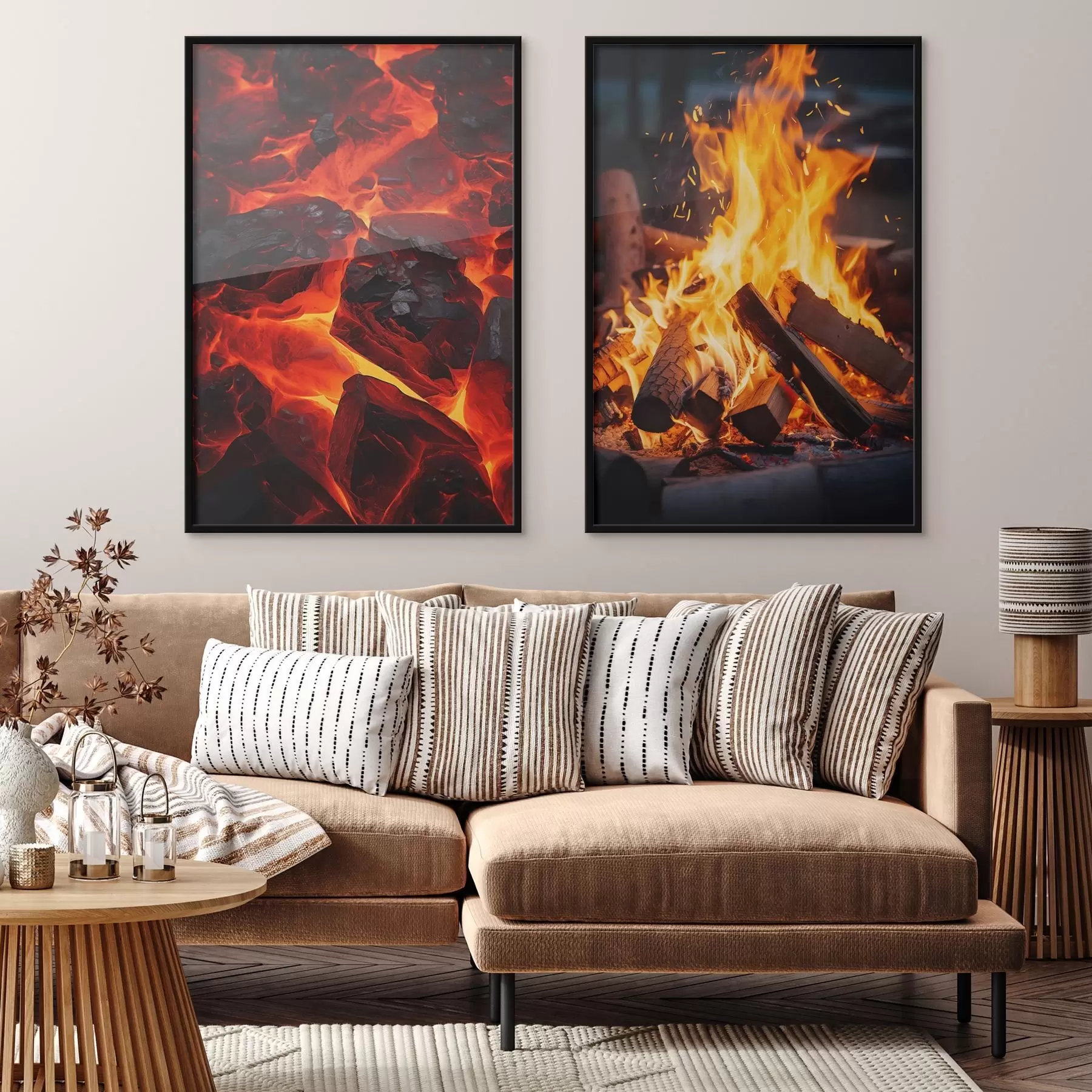 carta da parati Carboni ardenti e fuoco fiammeggiante nell'oscurità nr. d00696