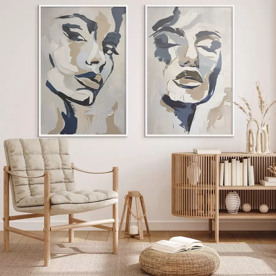 carta da parati Volti astratti di donne con pennellate imitative nr. d00713