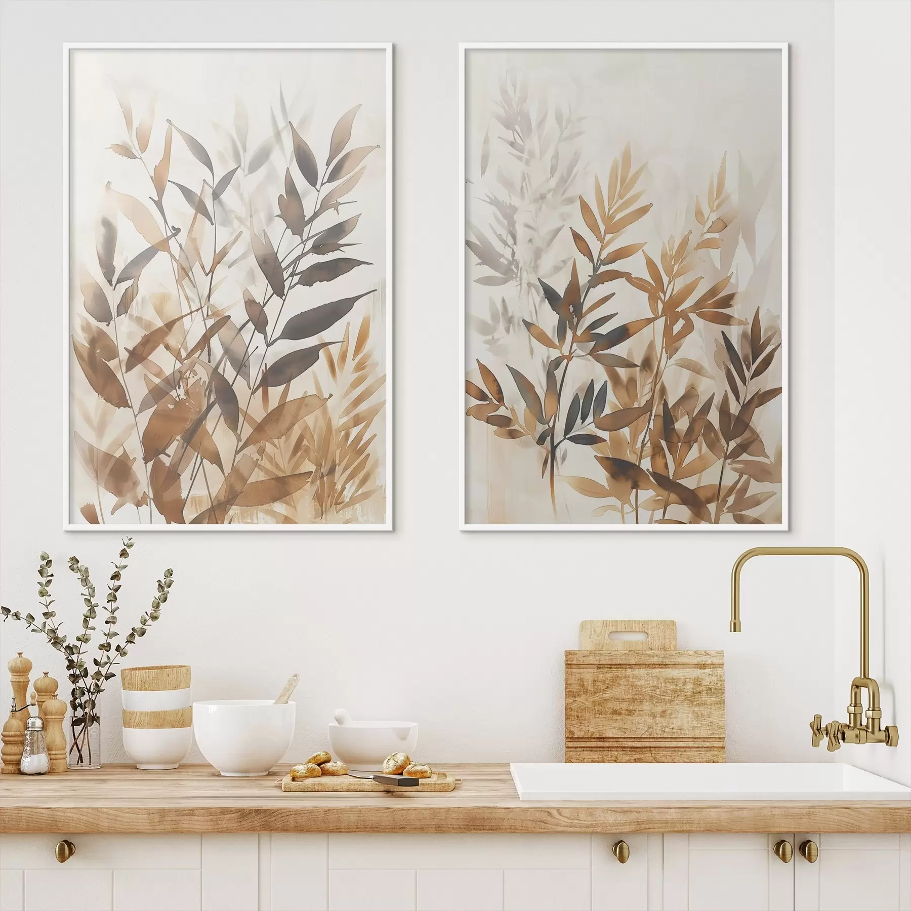 carta da parati Rami delicati di foglie nr. d00715