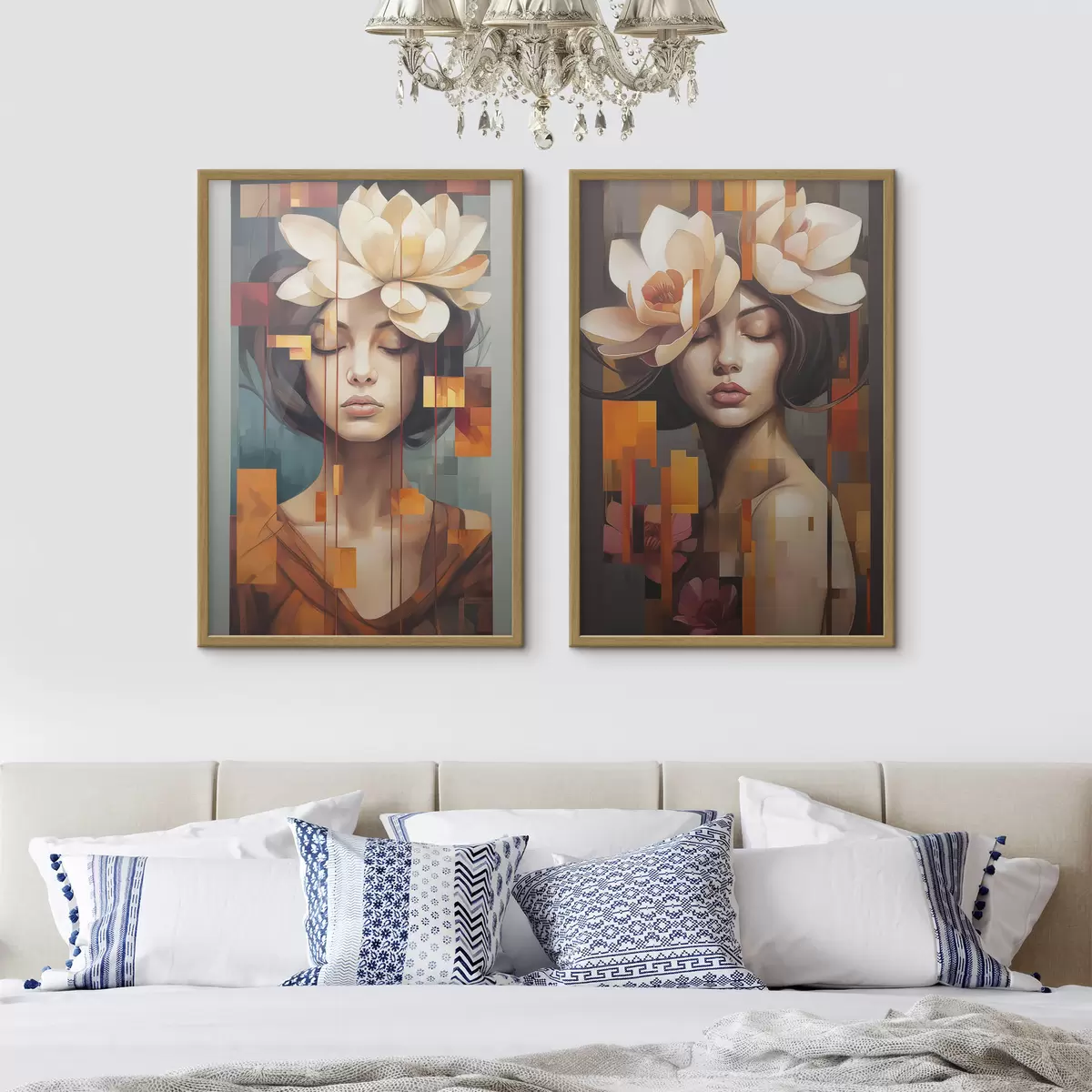 Poster Donna con fiori d00734