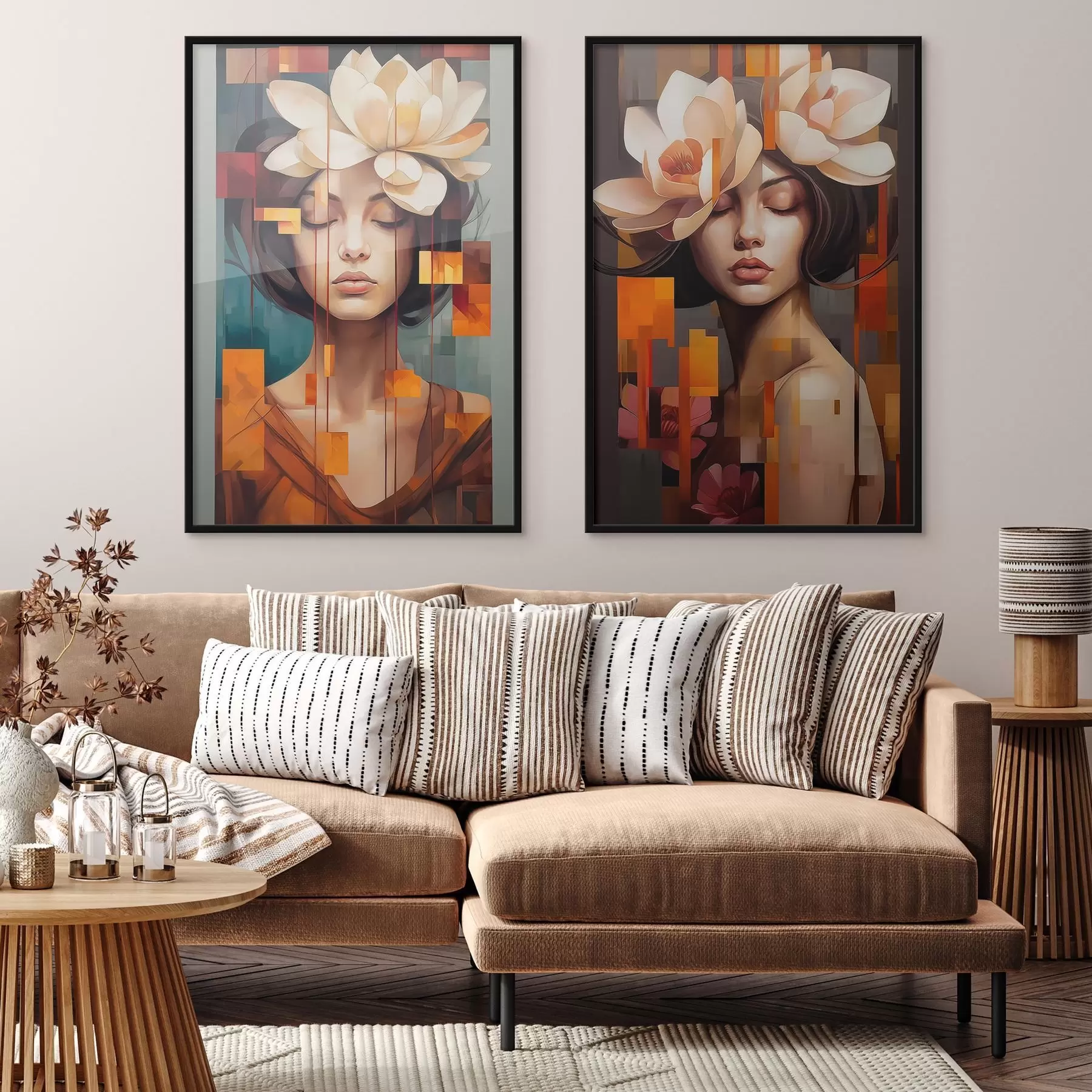 carta da parati Donna con fiori nr. d00734