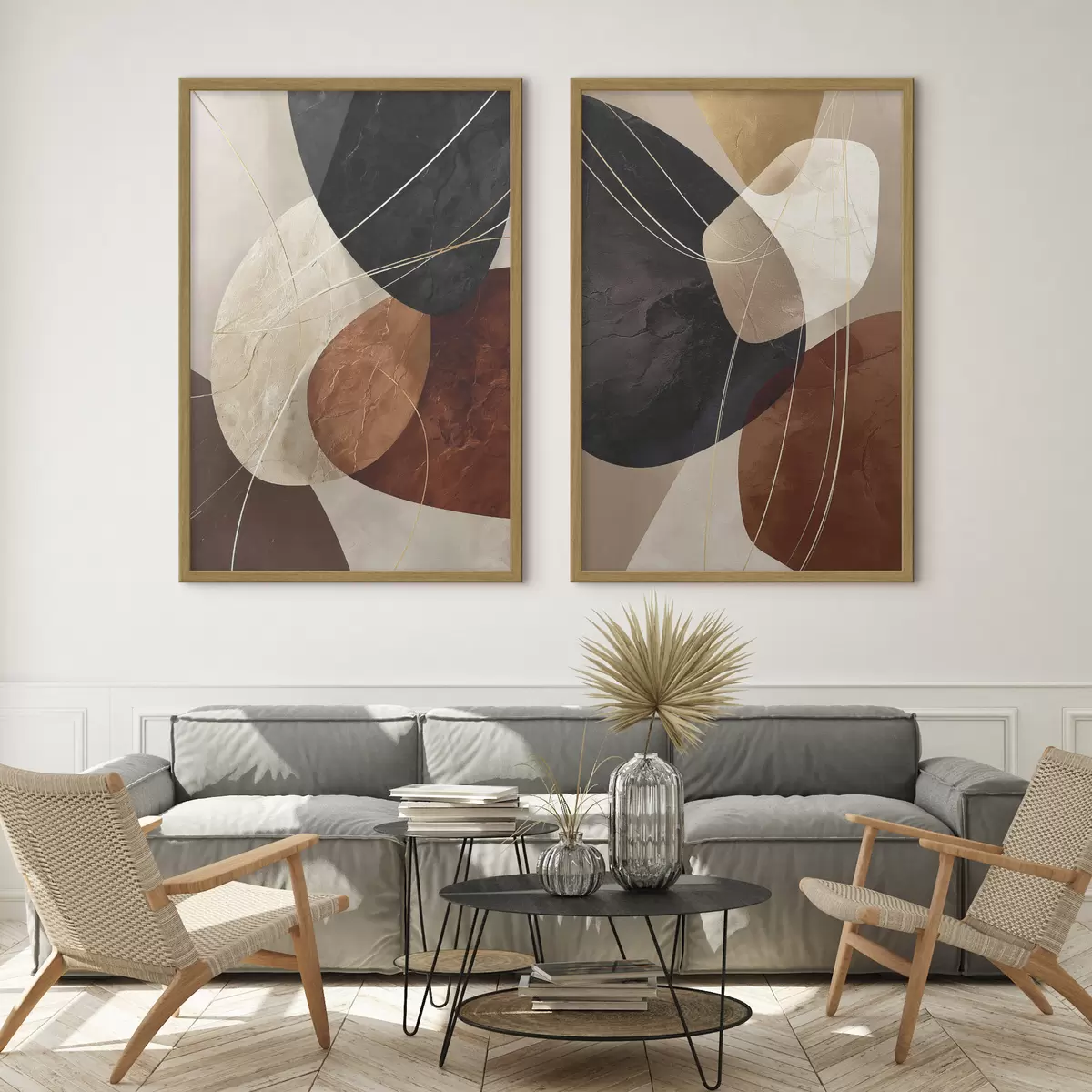 Poster Dittico nero e rame d00763
