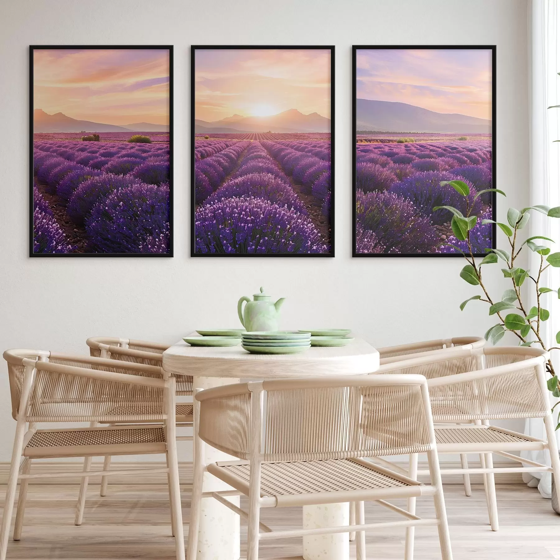 carta da parati Tramonto in un campo di lavanda nr. d00785
