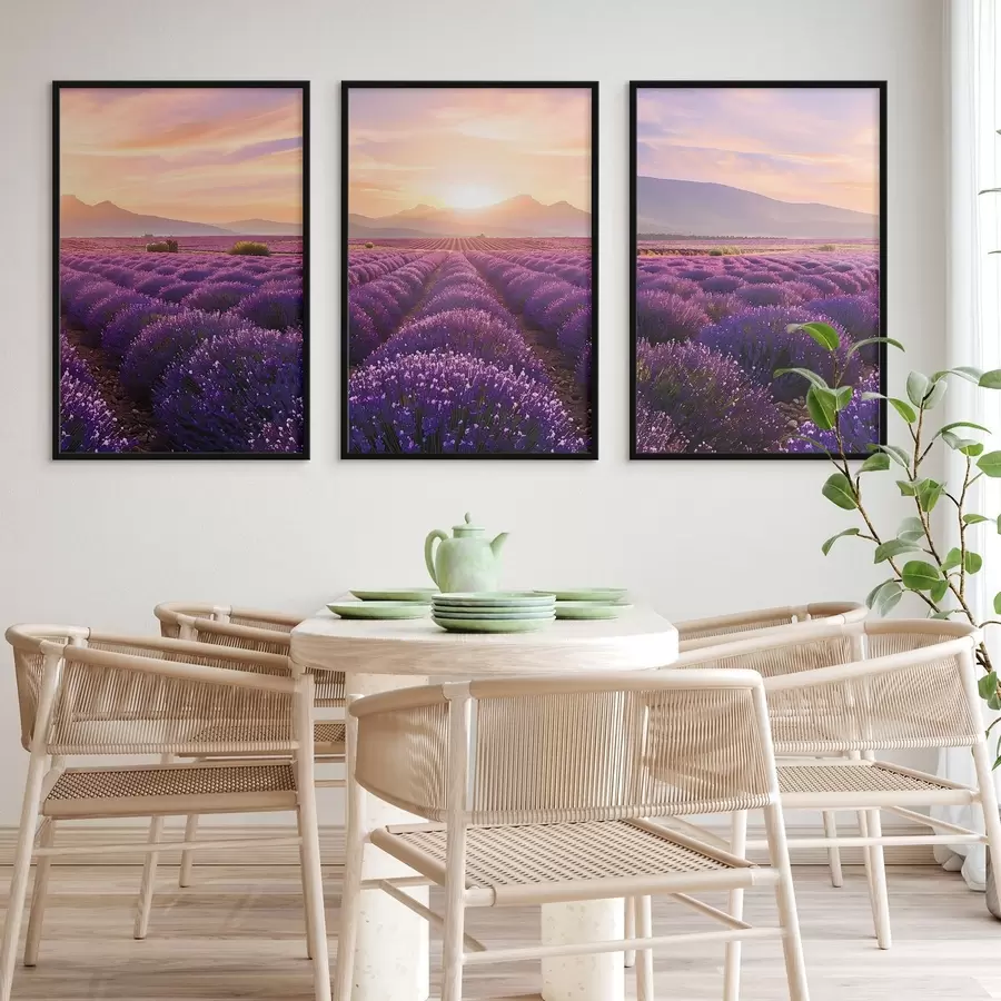 carta da parati Tramonto in un campo di lavanda nr. d00785