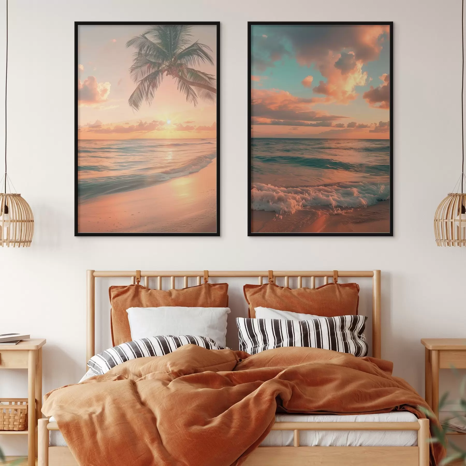 carta da parati Tramonto sulla costa con vista sulle onde nr. d00787