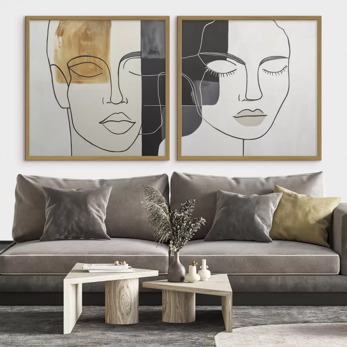 Poster Ritratti astratti di un uomo e una donna d00720