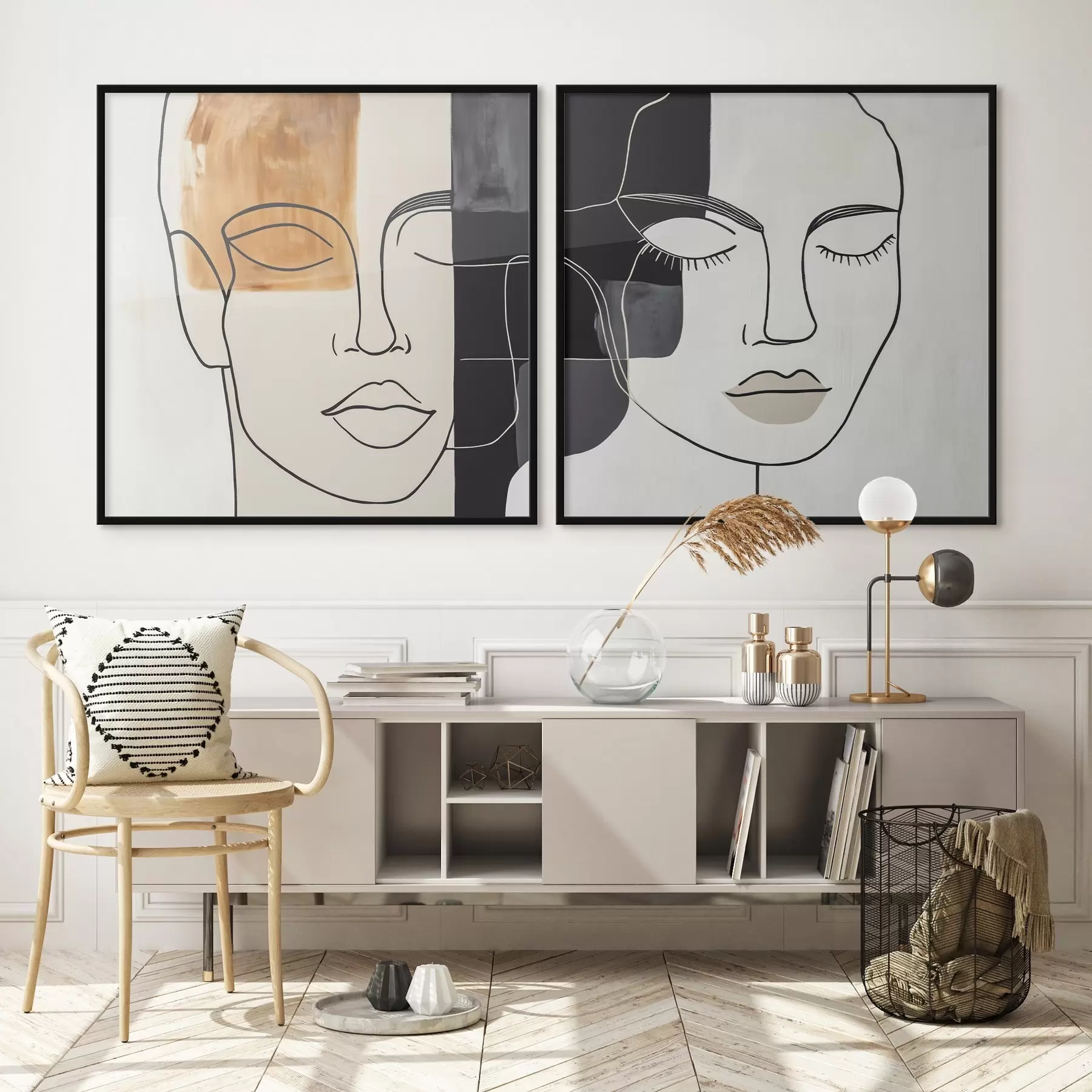 carta da parati Ritratti astratti di un uomo e una donna nr. d00720