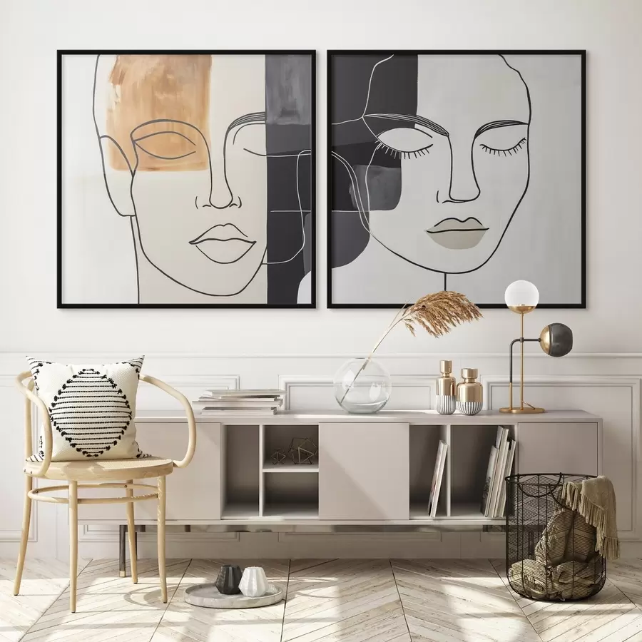 carta da parati Ritratti astratti di un uomo e una donna nr. d00720