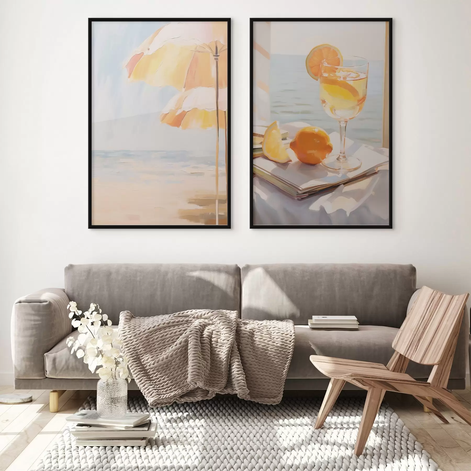 carta da parati Paesaggio marino e cocktail in un bicchiere nr. d00793