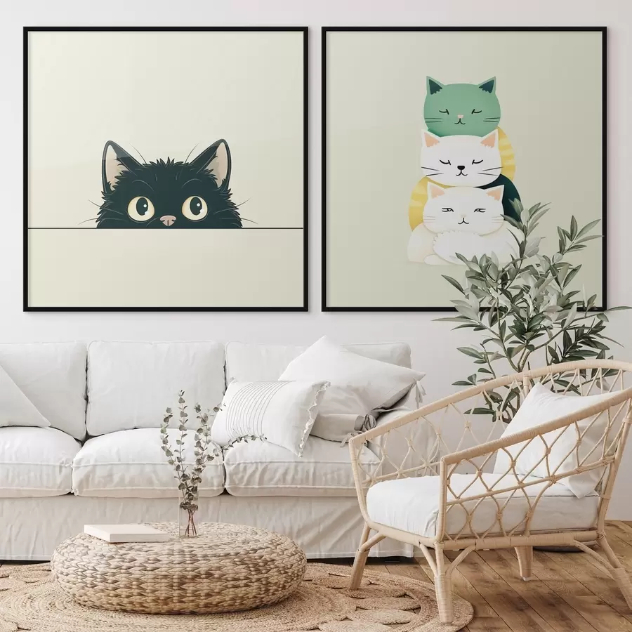 carta da parati Gatti animaleschi in stile illustrativo nr. d00707