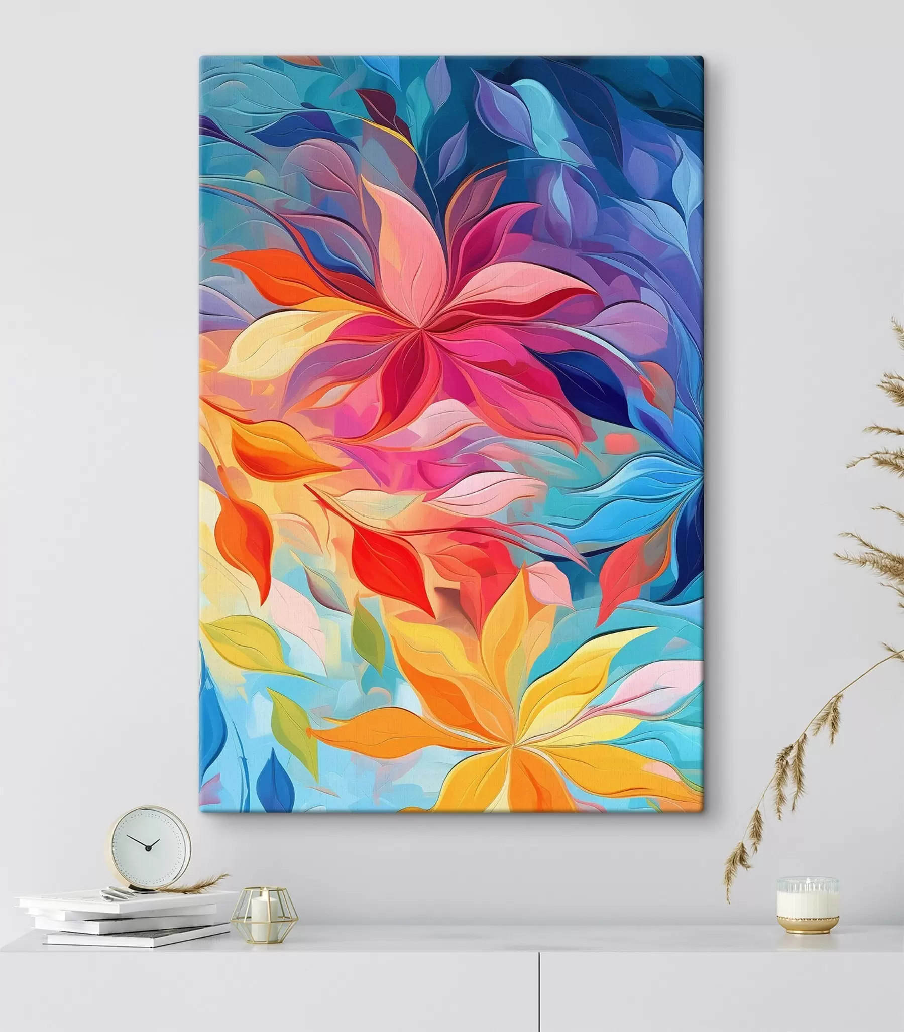 carta da parati Fiore astratto, imitazione di dipinto a olio nr. s47446