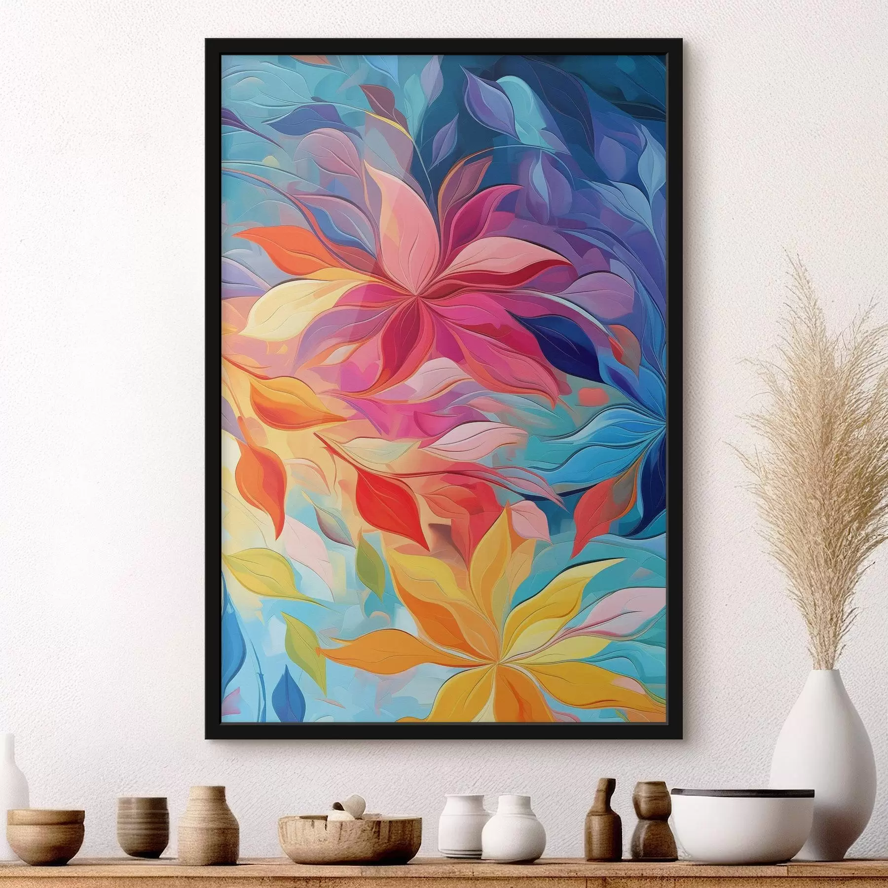 carta da parati Fiore astratto, imitazione di dipinto a olio nr. f47446