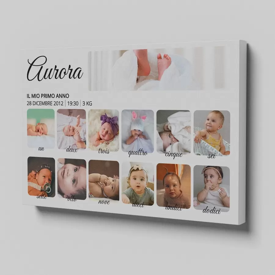 carta da parati Fotocollage “Il mio primo anno” per bambini piccoli nr. s47613