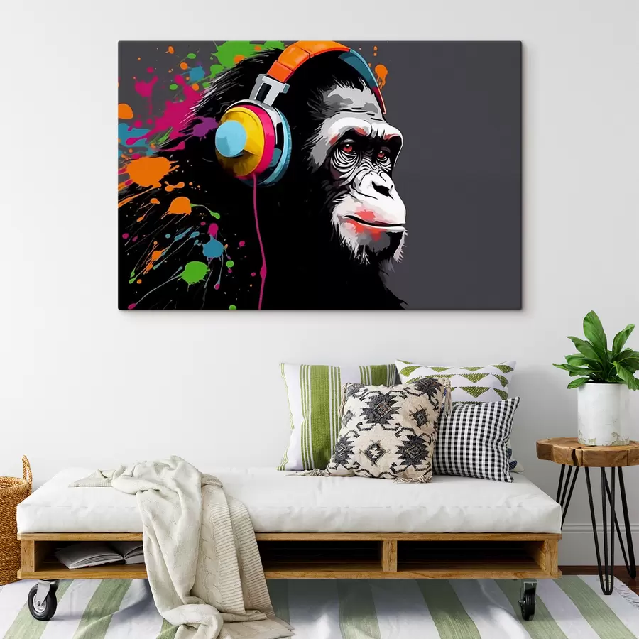 carta da parati Scimmia con le cuffie nr. s47385