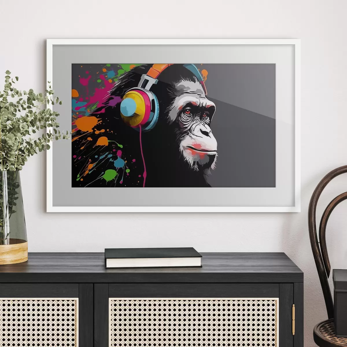 Poster Scimmia con le cuffie f47385