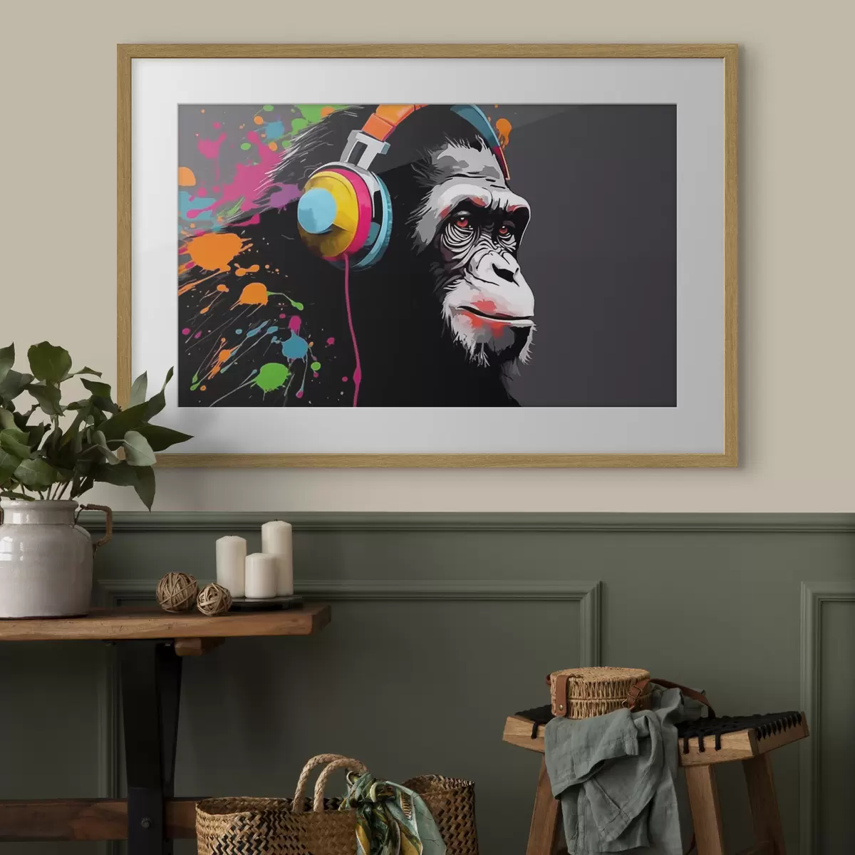 Poster Scimmia con le cuffie f47385