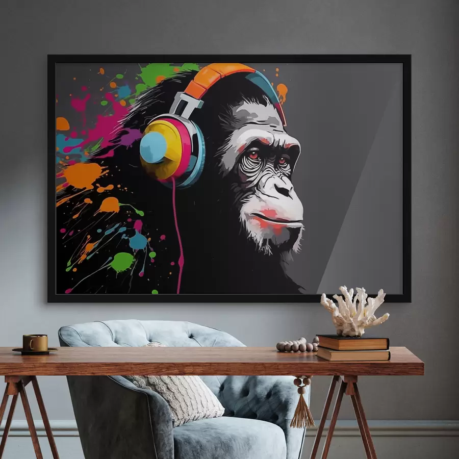 carta da parati Scimmia con le cuffie nr. f47385