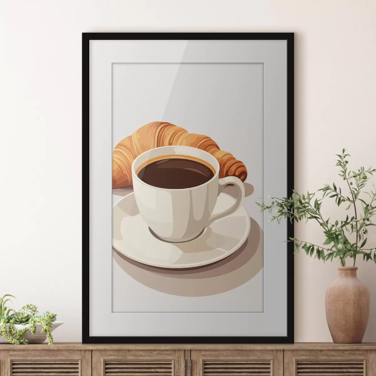 Poster Caffè con croissant f47397