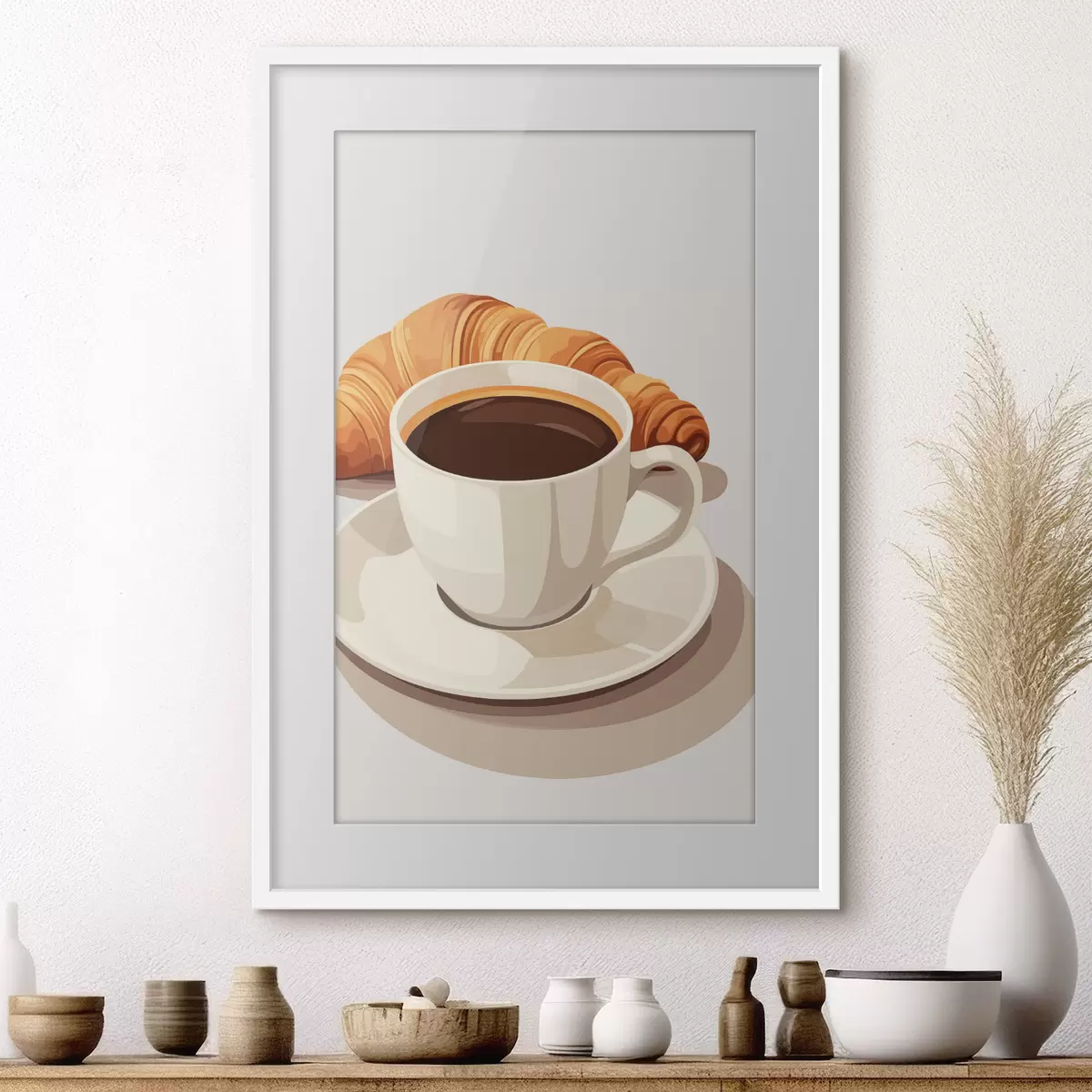 Poster Caffè con croissant f47397