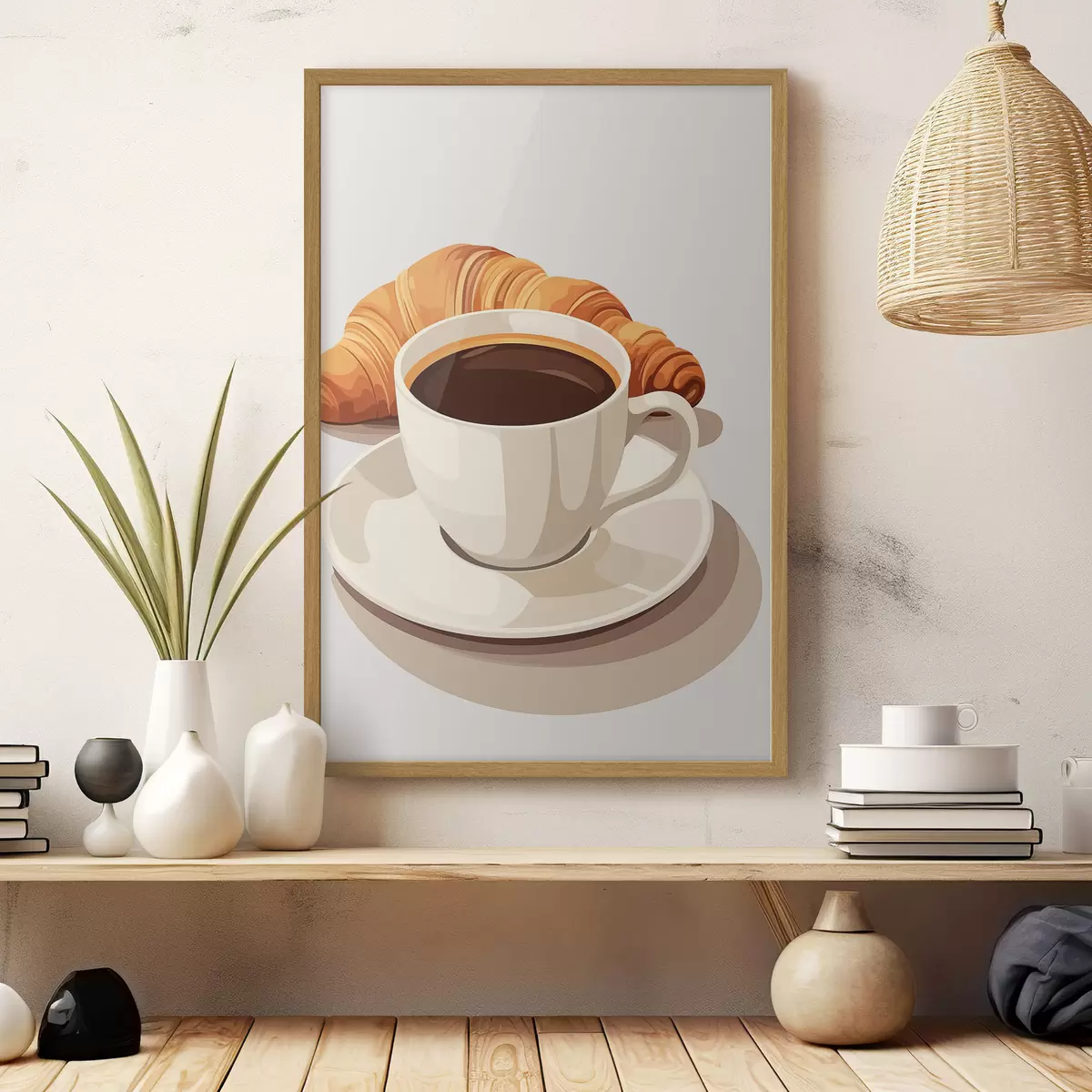 Poster Caffè con croissant f47397