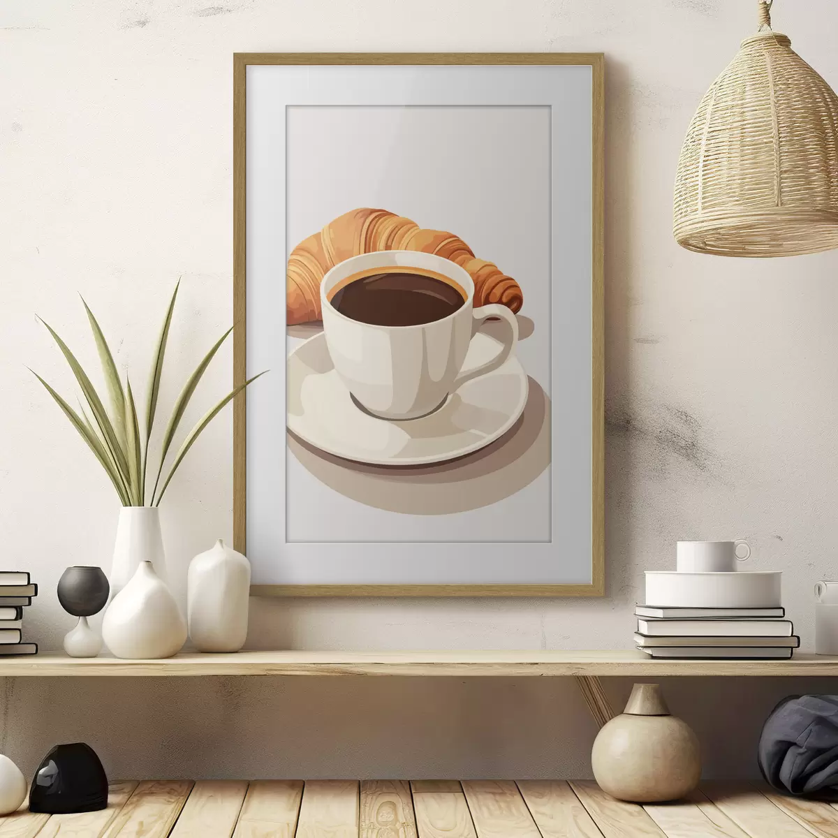 Poster Caffè con croissant f47397