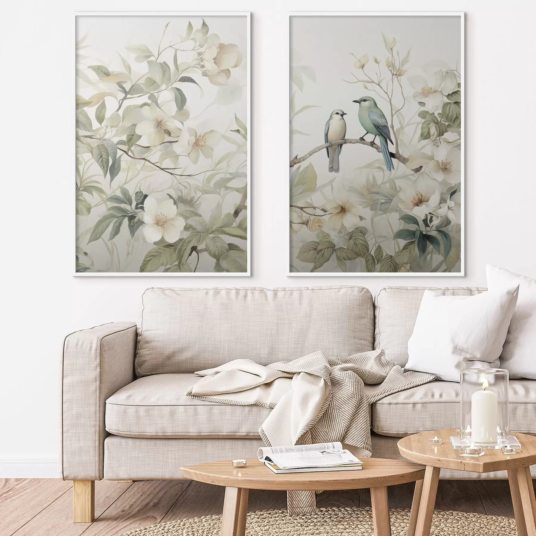 carta da parati Due uccelli sui rami nr. d01071