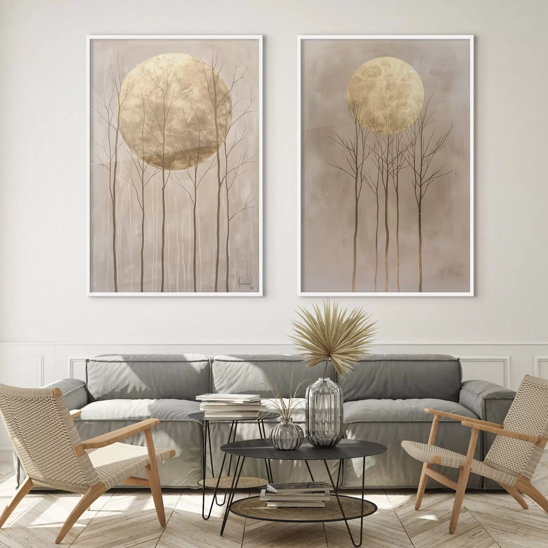 carta da parati Alberi delicati e cerchio nr. d01137