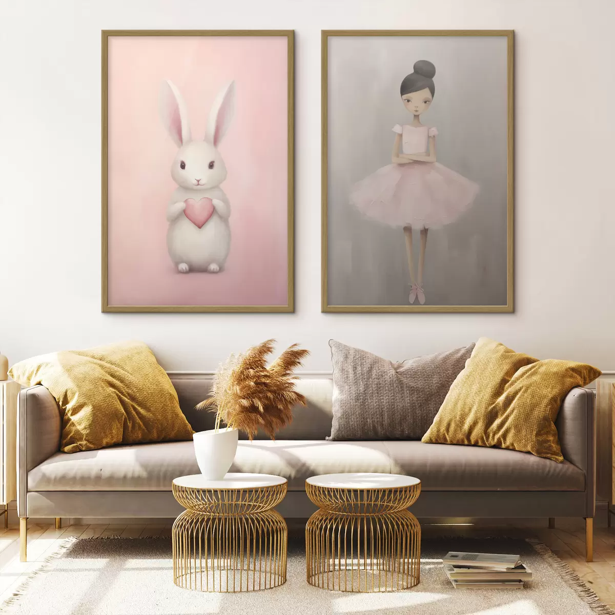 Poster Coniglietto con cuore e ballerina d01157