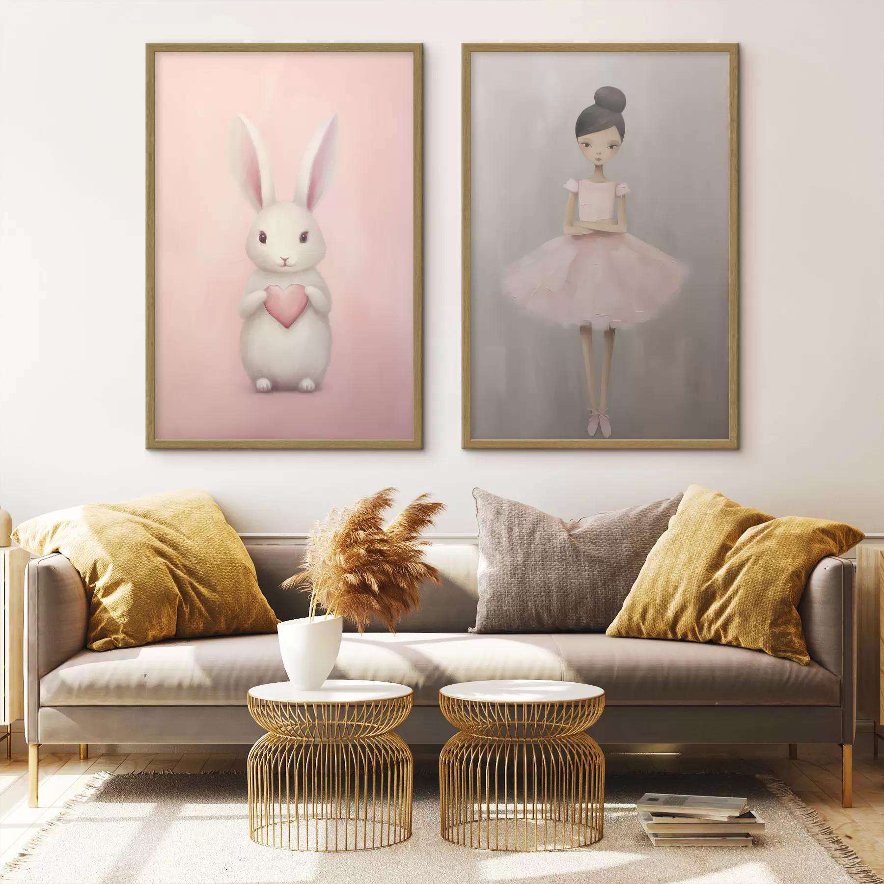 carta da parati Coniglietto con cuore e ballerina nr. d01157