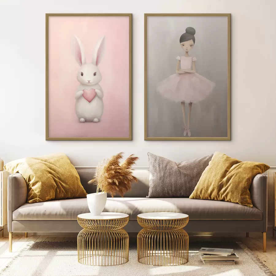 carta da parati Coniglietto con cuore e ballerina nr. d01157