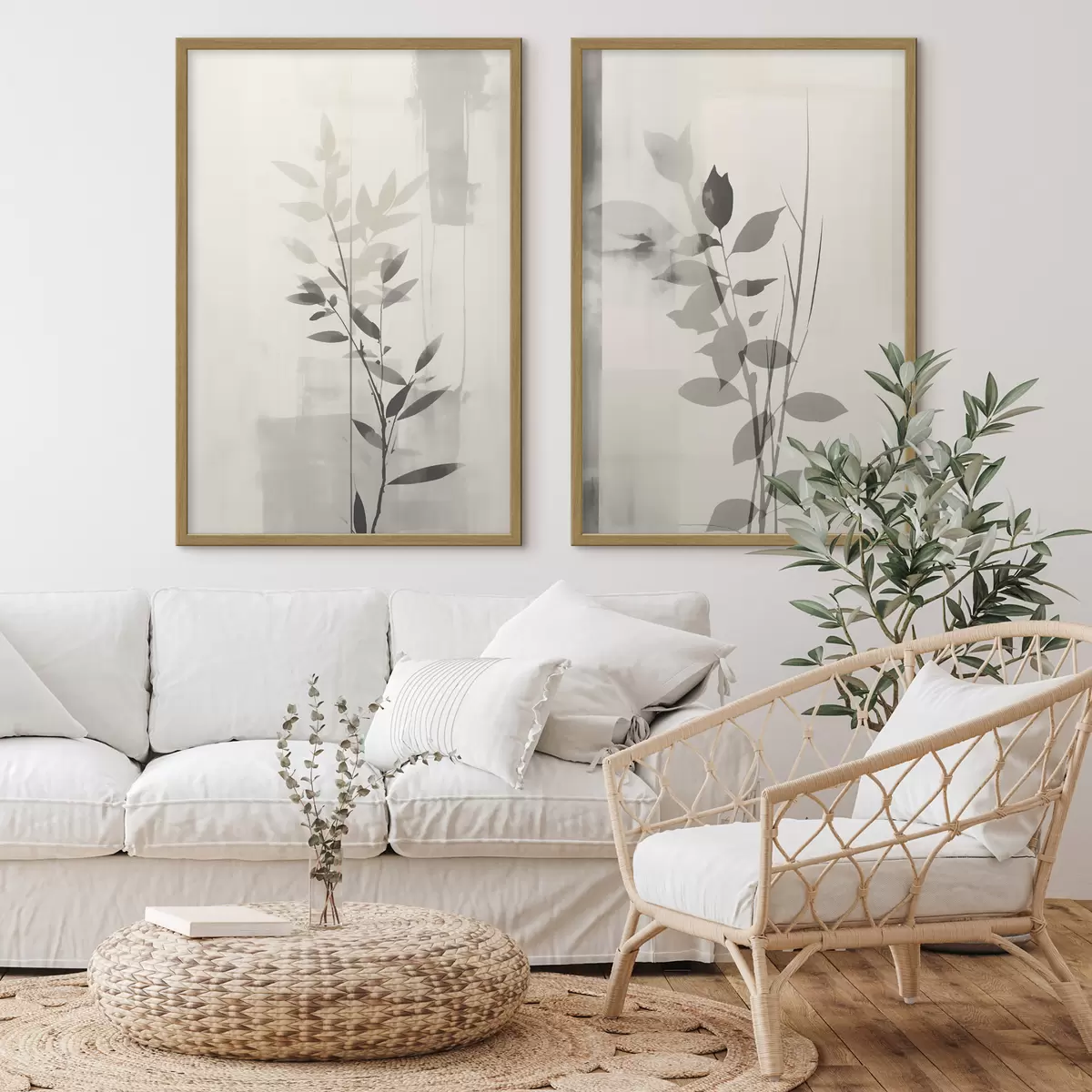 Poster Duetto di ombre di foglie d01134