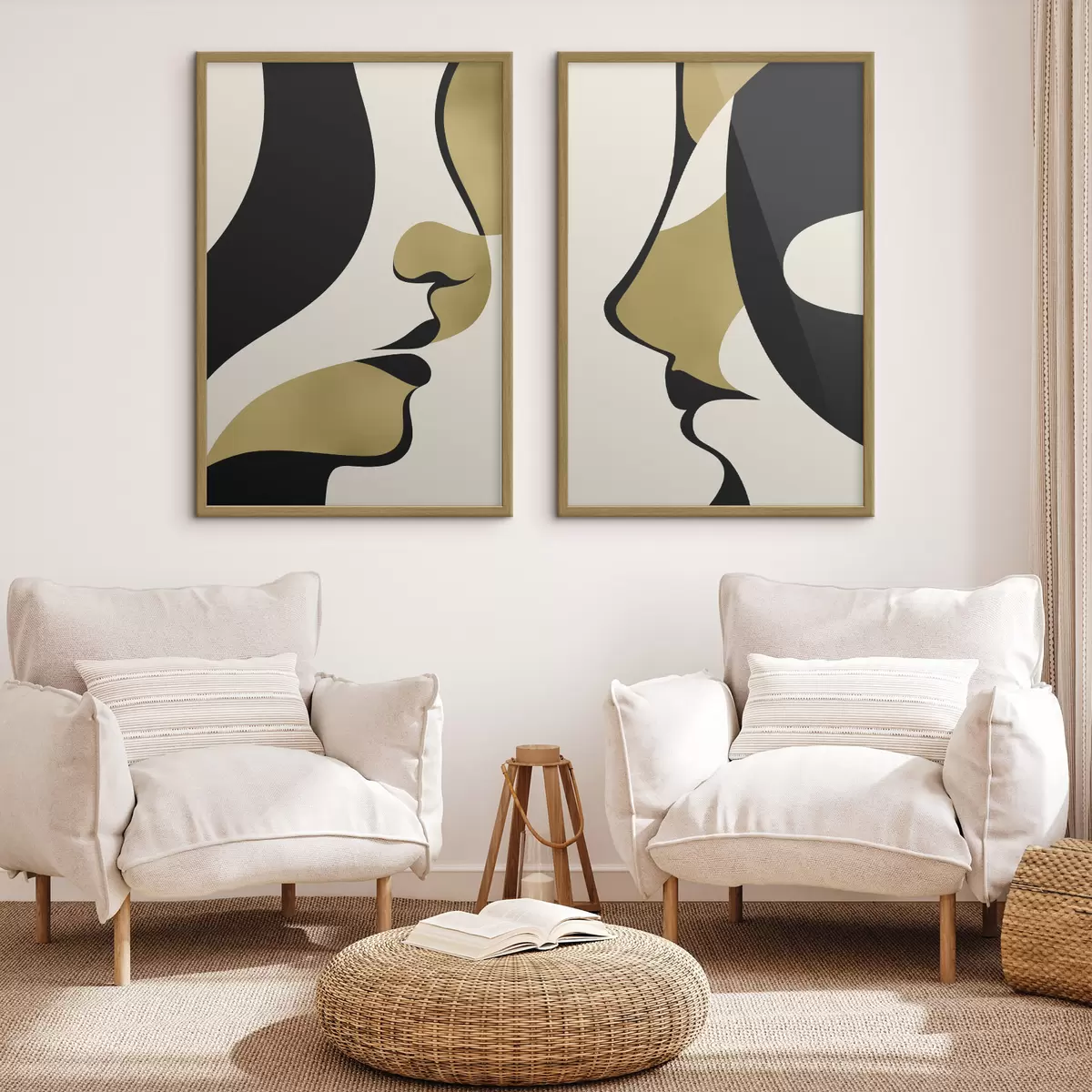 Poster Sagome astratte di volti d01166