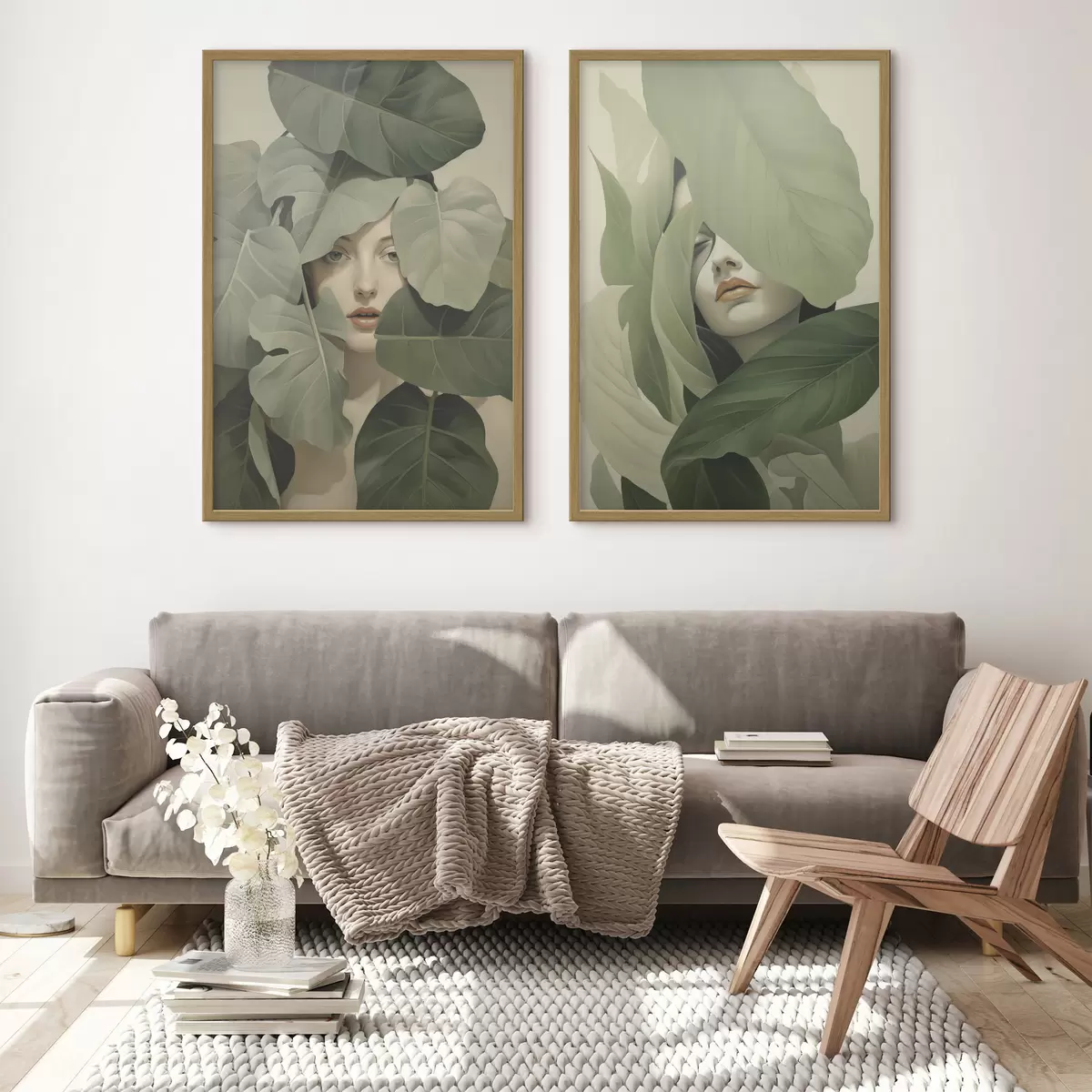 Poster Ritratto di una ragazza tra il fogliame d01183