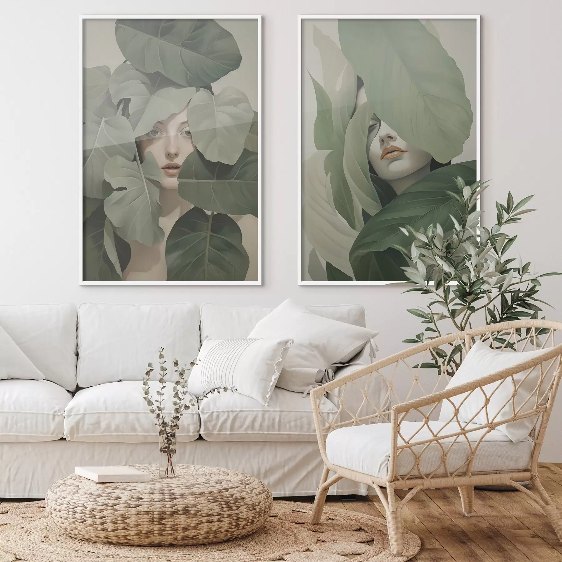 carta da parati Ritratto di una ragazza tra il fogliame nr. d01183