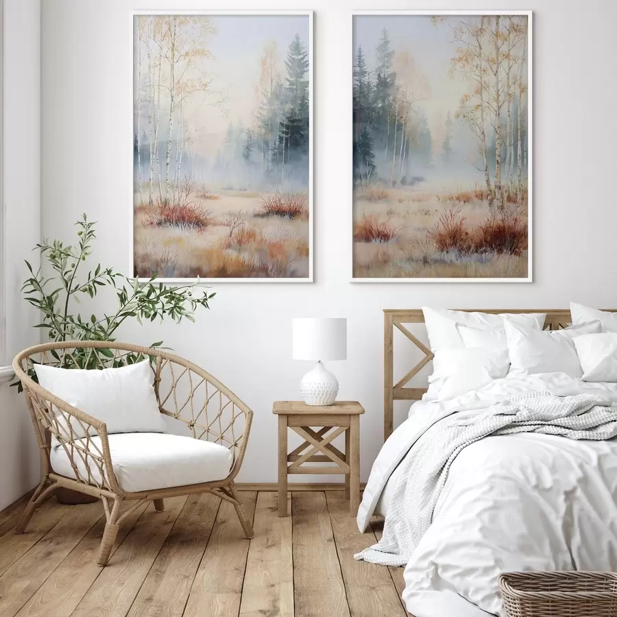 carta da parati paesaggio prime gelate nella foresta nr. d01174