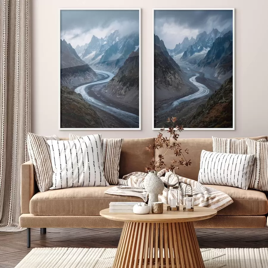 carta da parati paesaggio montano con nuvole nr. d01180