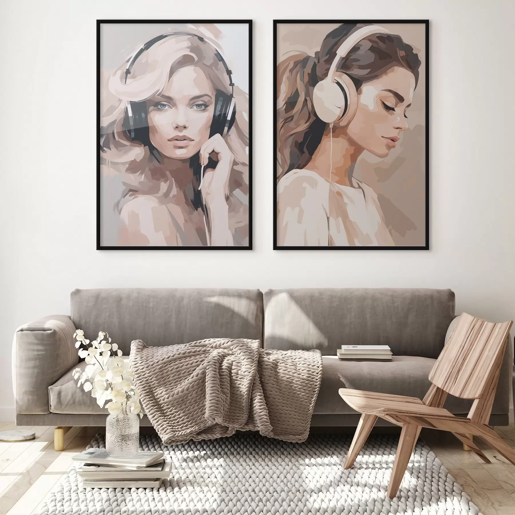 carta da parati Ritratto di una ragazza con le cuffie nr. d01192