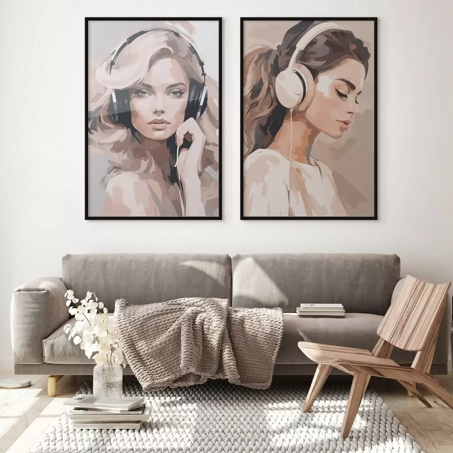 carta da parati Ritratto di una ragazza con le cuffie nr. d01192