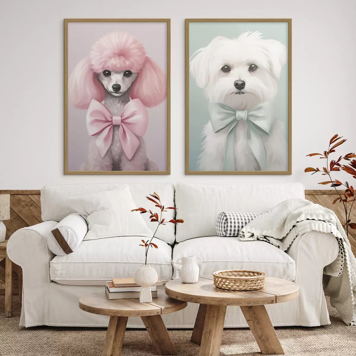 Poster Cane con un fiocco d01193