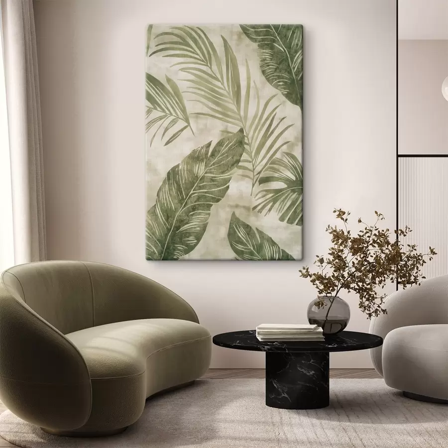 carta da parati Foglie tropicali, imitazione di sfondo invecchiato nr. s47631