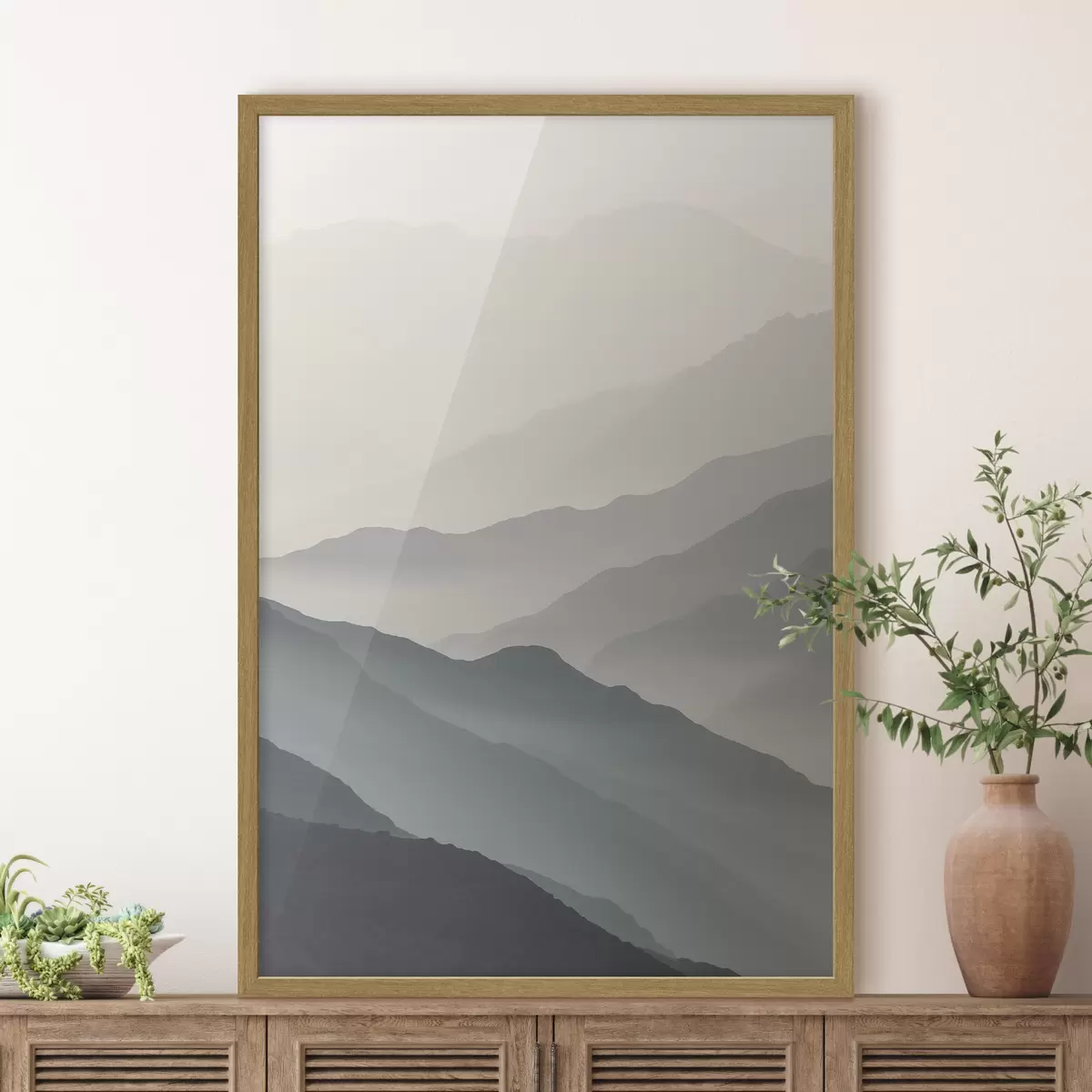 Poster Montagne nella nebbia f47619