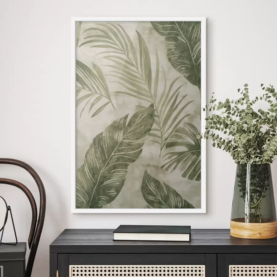 carta da parati Foglie tropicali, imitazione di sfondo invecchiato nr. f47631